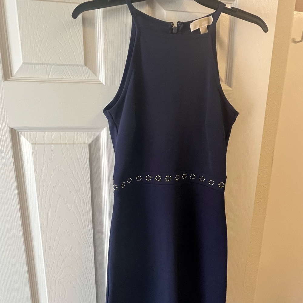 🔥🔥Michael Kors navy dress with gold bead embellishments